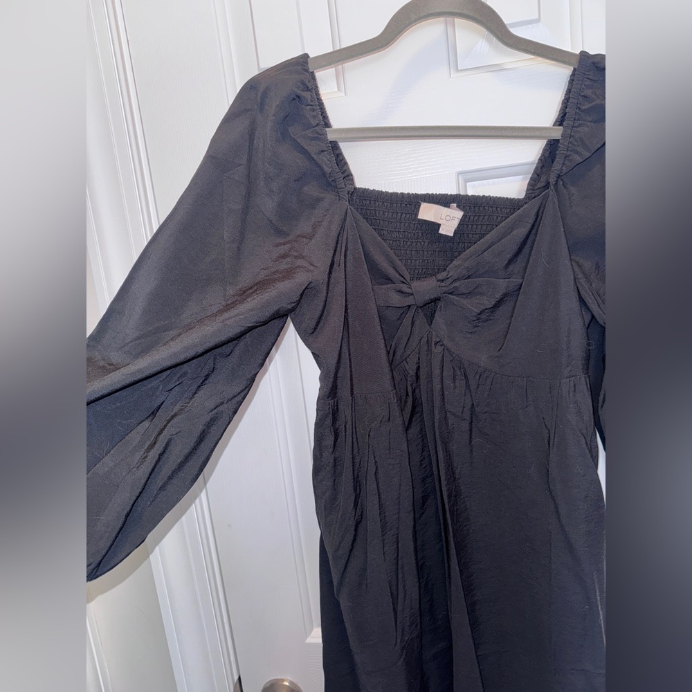 LOFT Charcoal Long Sleeve Dress never worn - Picture 3 of 4